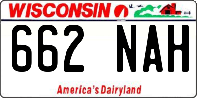 WI license plate 662NAH