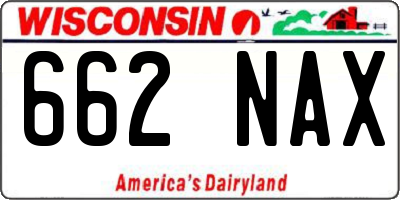 WI license plate 662NAX