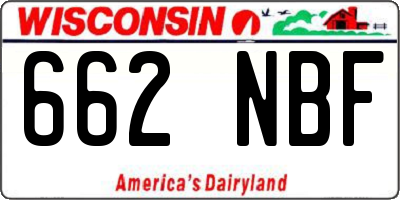 WI license plate 662NBF