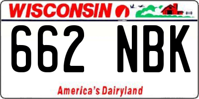 WI license plate 662NBK