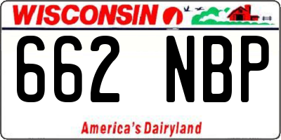 WI license plate 662NBP