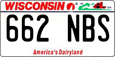 WI license plate 662NBS