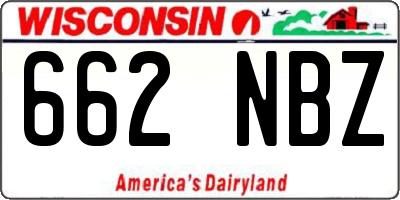 WI license plate 662NBZ