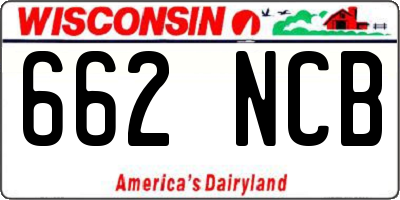 WI license plate 662NCB