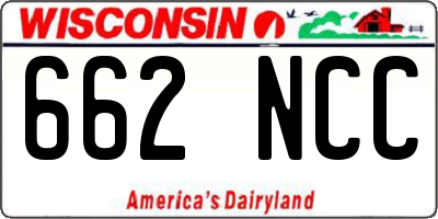 WI license plate 662NCC
