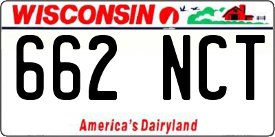 WI license plate 662NCT