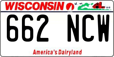 WI license plate 662NCW