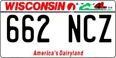 WI license plate 662NCZ