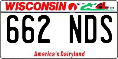 WI license plate 662NDS