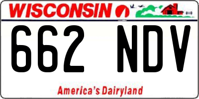 WI license plate 662NDV