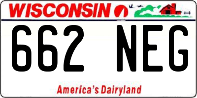 WI license plate 662NEG