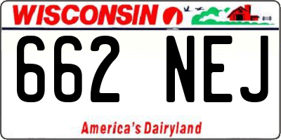 WI license plate 662NEJ