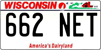 WI license plate 662NET