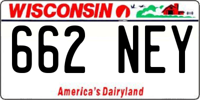 WI license plate 662NEY