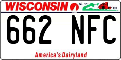 WI license plate 662NFC