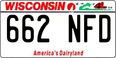 WI license plate 662NFD