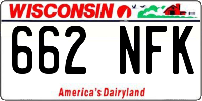 WI license plate 662NFK