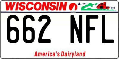 WI license plate 662NFL