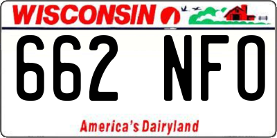 WI license plate 662NFO