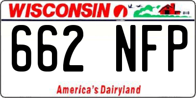 WI license plate 662NFP