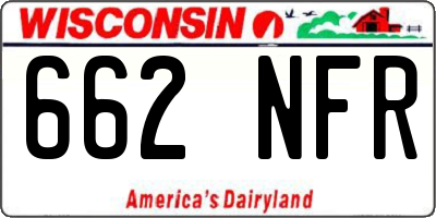 WI license plate 662NFR