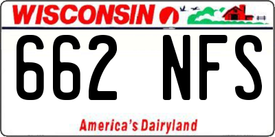 WI license plate 662NFS