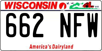 WI license plate 662NFW