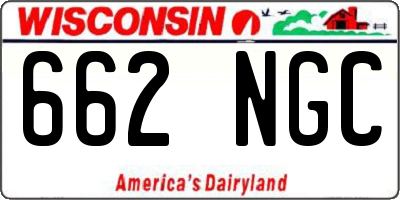 WI license plate 662NGC