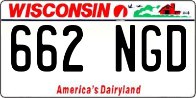 WI license plate 662NGD