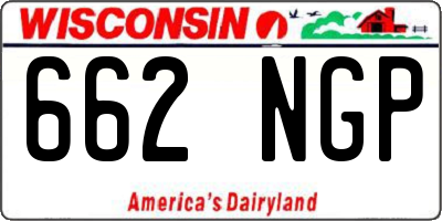 WI license plate 662NGP