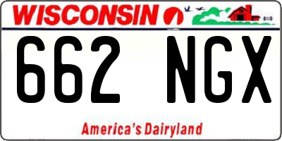 WI license plate 662NGX
