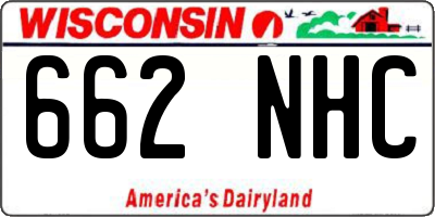 WI license plate 662NHC