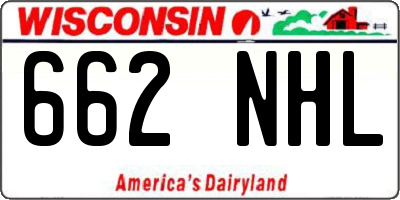WI license plate 662NHL