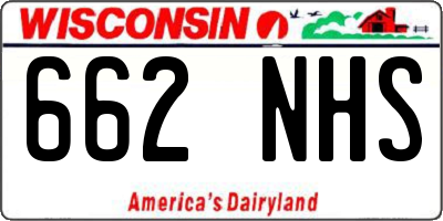 WI license plate 662NHS