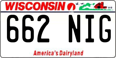 WI license plate 662NIG
