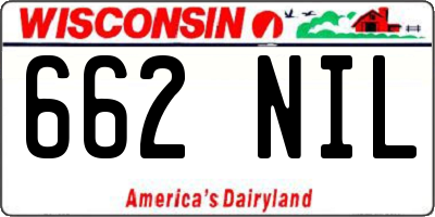 WI license plate 662NIL