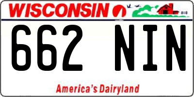 WI license plate 662NIN