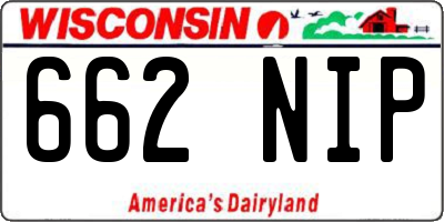 WI license plate 662NIP