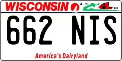 WI license plate 662NIS