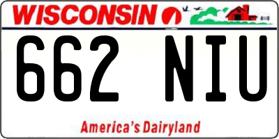 WI license plate 662NIU