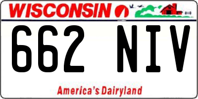 WI license plate 662NIV