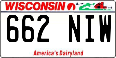 WI license plate 662NIW