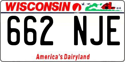 WI license plate 662NJE