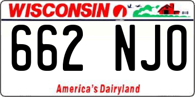 WI license plate 662NJO