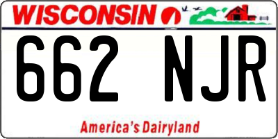 WI license plate 662NJR