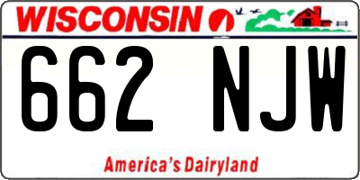 WI license plate 662NJW