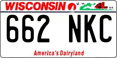 WI license plate 662NKC