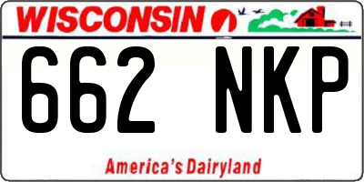 WI license plate 662NKP
