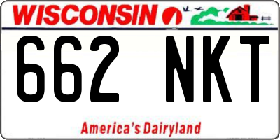 WI license plate 662NKT