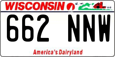 WI license plate 662NNW